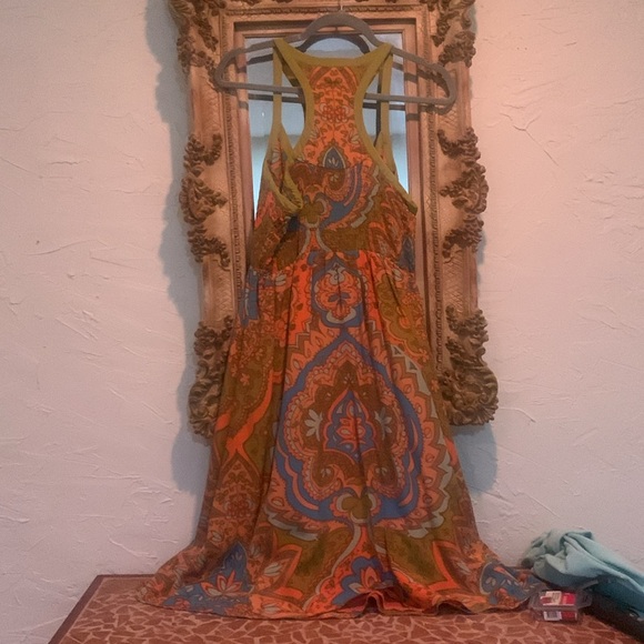 Beautiful colorful silky sleeveless designer dress ( sweater included) - Picture 6 of 7